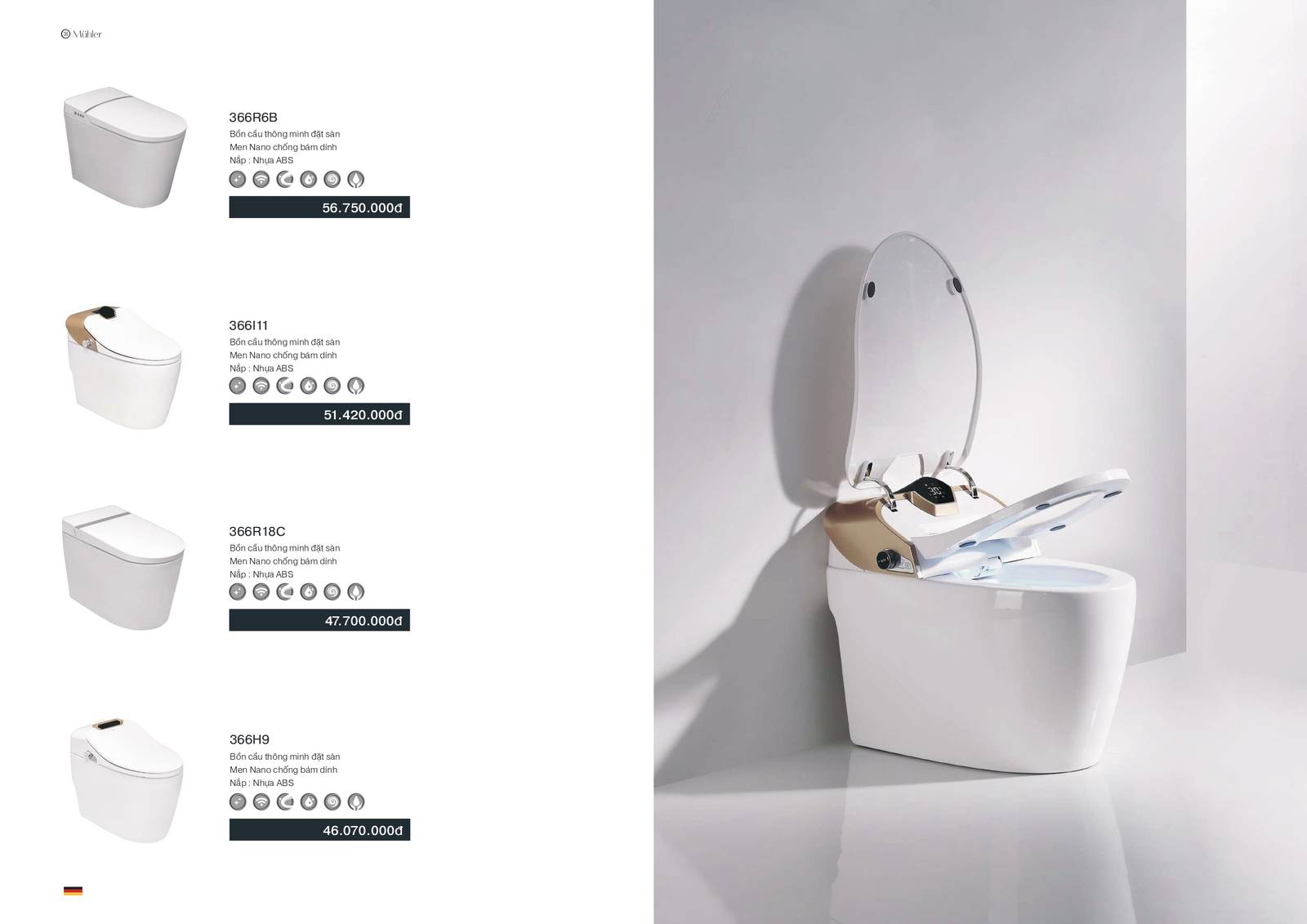 Thiết bị vệ sinh MUHLER Catalogue và Bảng giá mới nhất /Page 8